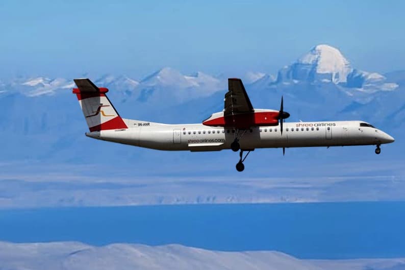 Kathmandu to Mount Kailash Mansarovar Lake View Flight by Plane